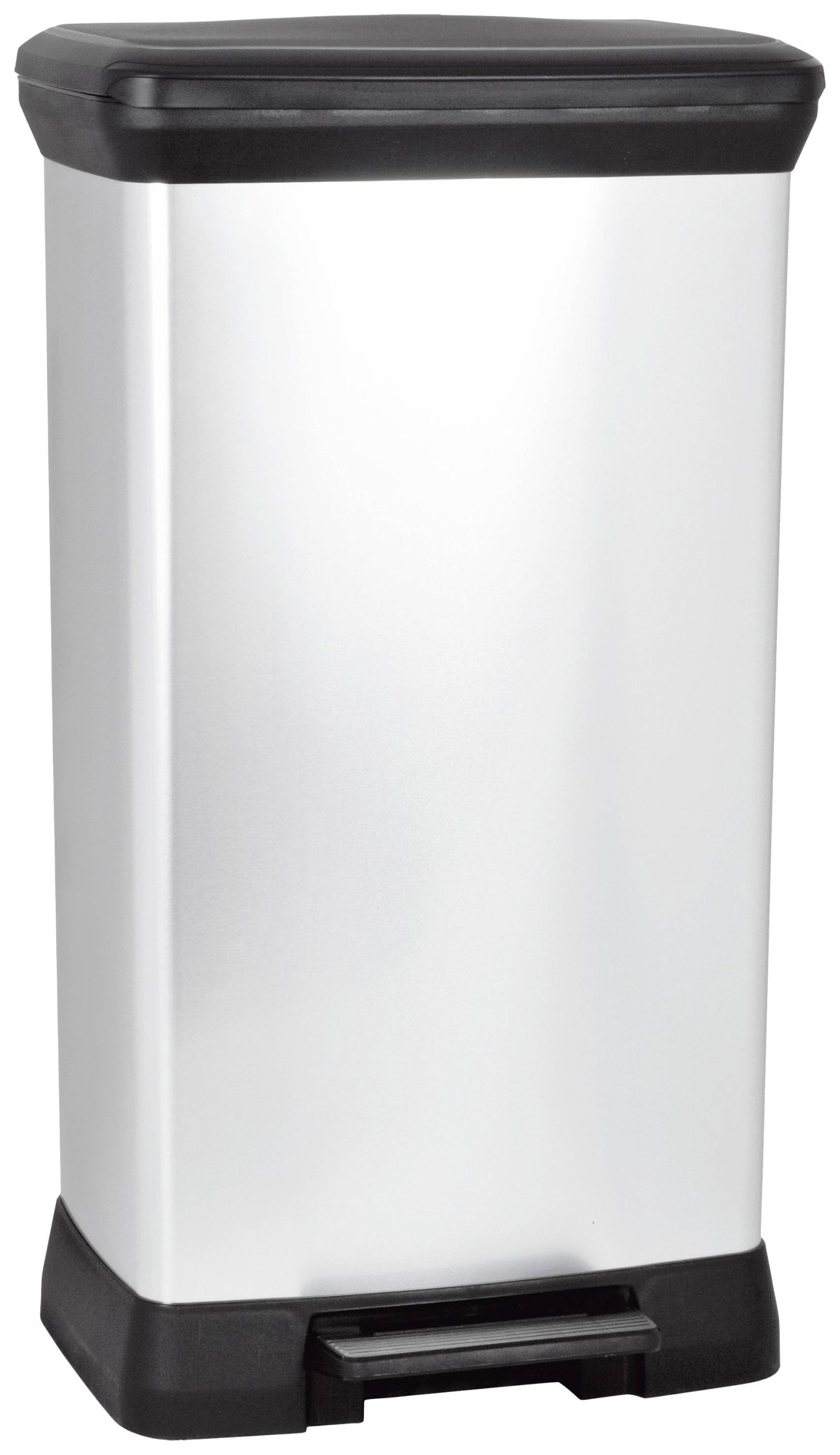 Curver Deco bin metalics 240643 Kosz na śmieci 50 l (S x W x G) 390 x 720 x 290 mm srebrny, czarny 1 szt. - obrazek 1
