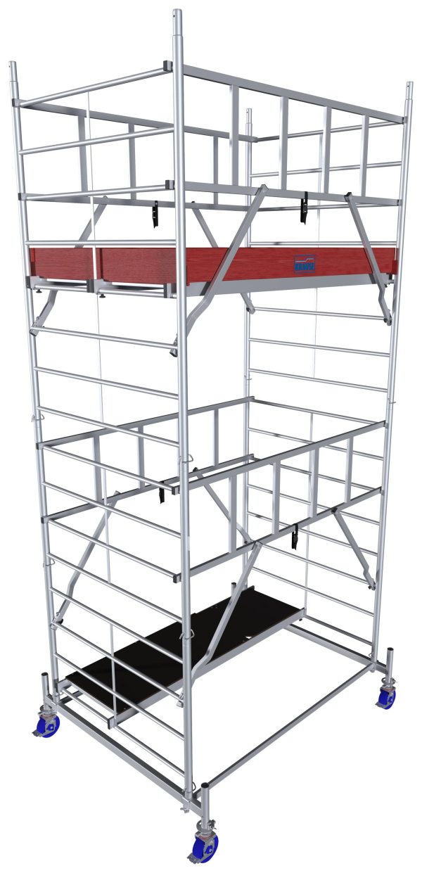 Krause 945129 FahrGerüst aluminium Rusztowanie na kółkach mobilne Maksymalna wysokość robocza: 5.30 m srebrny 137.80 kg