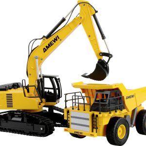 Model RC dla początkujących z dodatkowymi funkcjami Amewi 2-in-1 Set Kipper & Kettenbagger 1:24 RtR