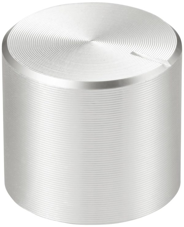TRU COMPONENTS TC-11613860 Pokrętło z nakładką ze znacznikiem srebrny (Ø x W) 15 mm x 13 mm aluminium, plastik 1 szt.