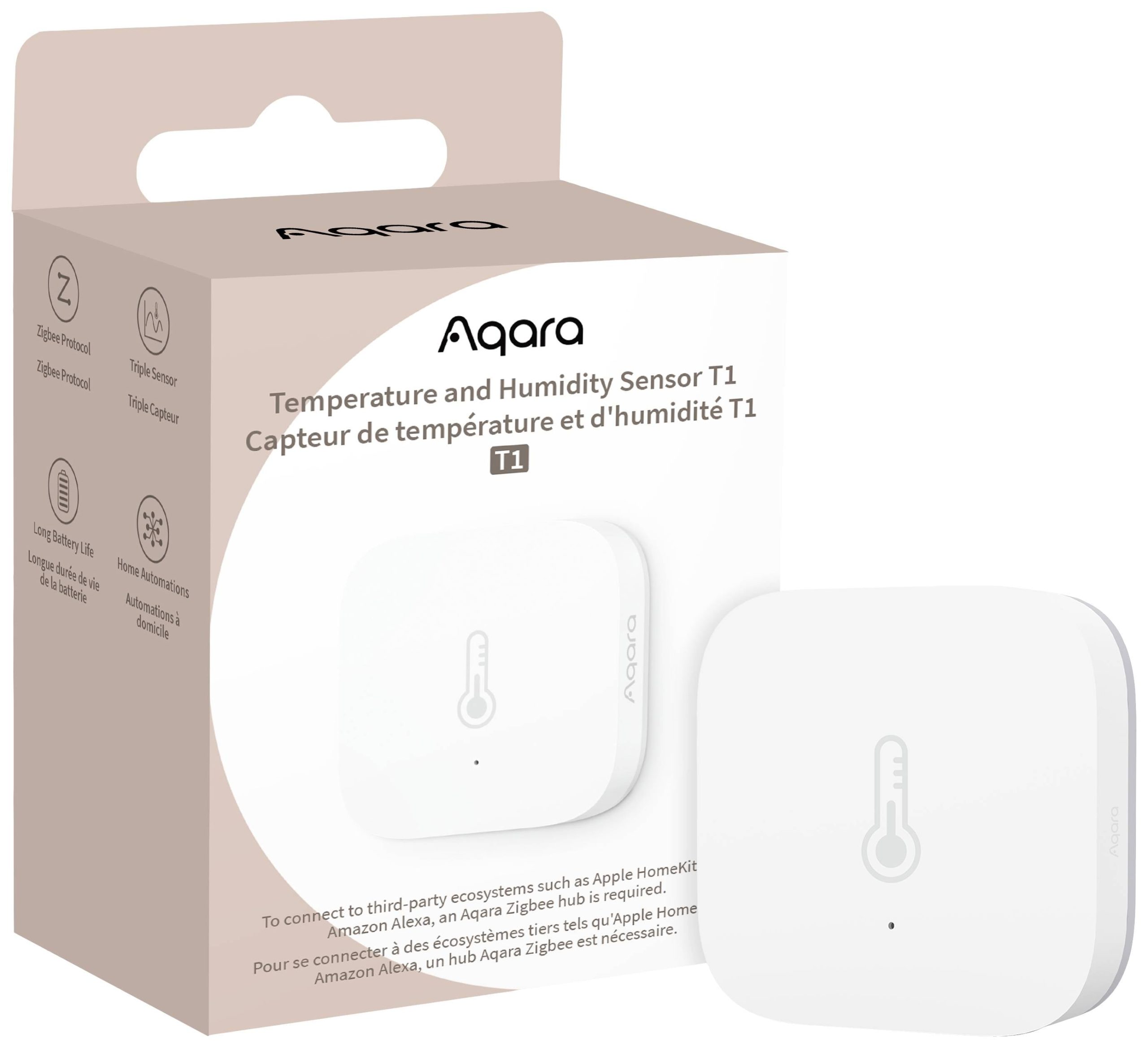 Aqara Czujnik temperatury i czujnik wilgotności TH-S02D biały Apple HomeKit, Alexa, Google Home - obrazek 1