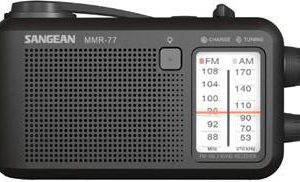 Radio outdoorowe Sangean MMR-77 fale metrowe (VHF), fale średnie (MF) korba ręczna, ochrona przeciwbryzgowa, latarka kie Radio outdoorowe Sangean MMR-77 fale metrowe (VHF), fale średnie (MF) korba ręczna, ochrona przeciwbryzgowa, latarka kie