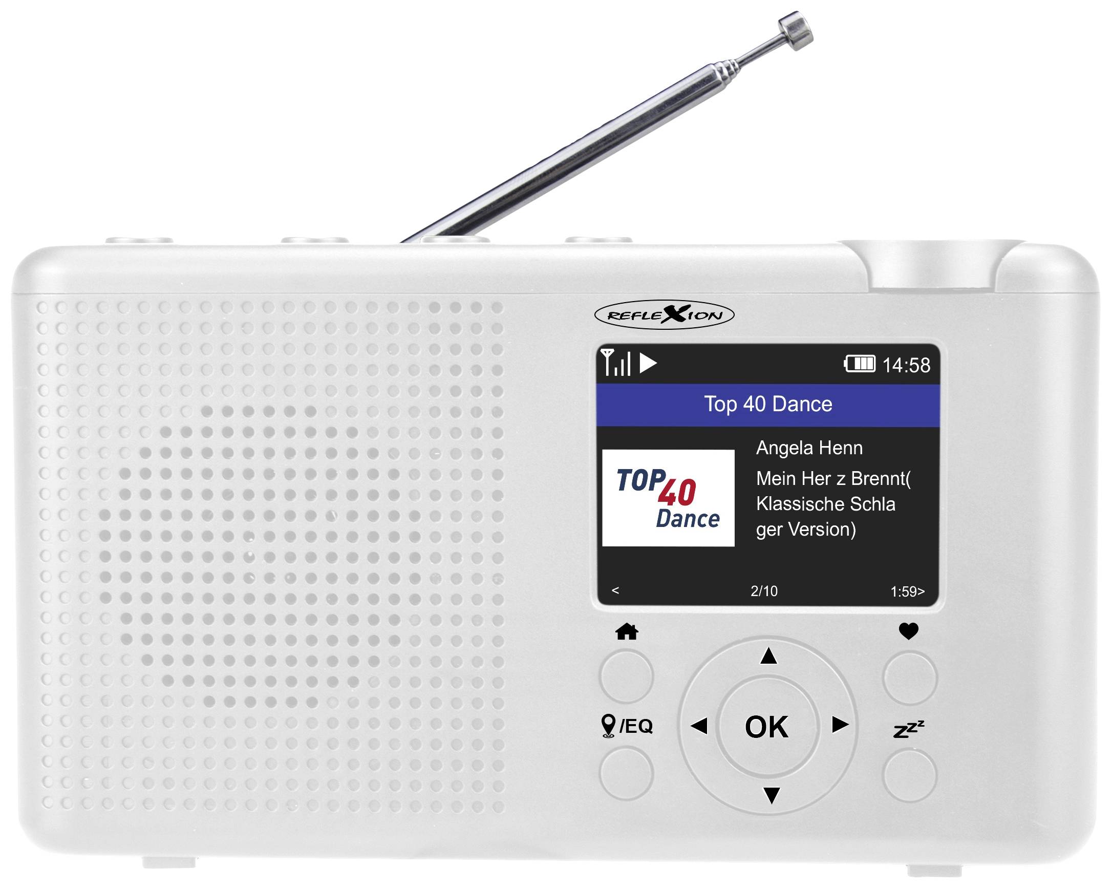 Radio internetowe Reflexion TRA23i/WH Internet, DAB+, DAB, fale metrowe (VHF) wielokrotne ładowanie biały - obrazek 1