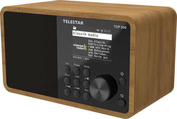 Radio internetowe przenośne Telestar TOP 200 Holz Internet, DAB+, fale metrowe (VHF) drewno