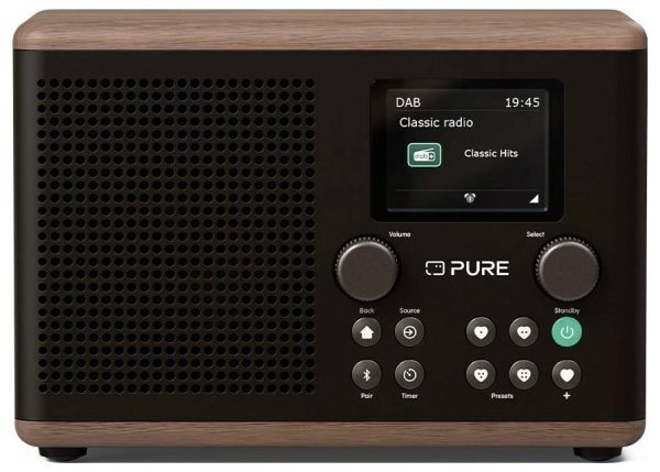 Radio Pure Classic H4 Coffee Black/Walnut EU/UK DAB+, FM funkcja budzika czarny, drewno