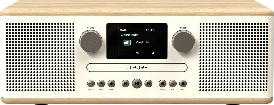 Radio-CD Pure Classic C-D6 Cotton White/Oak EU/UK DAB, DAB+, FM dębowy, biały - obrazek 1