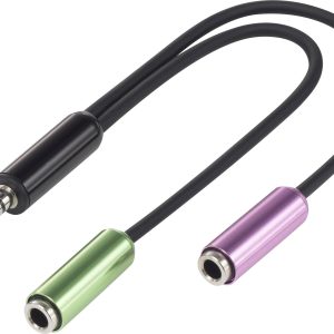 Audio adapter Y SpeaKa Professional SP-7870716, Jack, 100 mm Audio adapter Y SpeaKa Professional SP-7870716, Jack, 100 mm