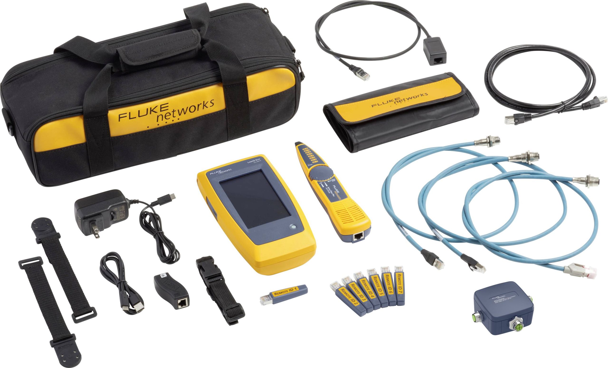Fluke Networks LIQ-DUO-IE-KIT-H6-EU Przemysłowy tester kabli, sieci i WiFi Pasuje do: CAT 4, CAT 5, CAT 5e, CAT 6, CAT 6 - obrazek 1