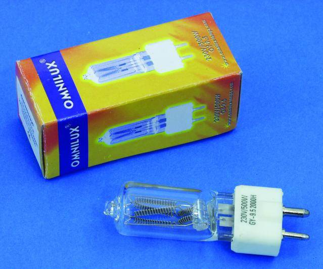 Omnilux Studiolampe Lampa halogenowa do efektów oświetleniowych 230 V GY9.5 500 W biały - obrazek 1