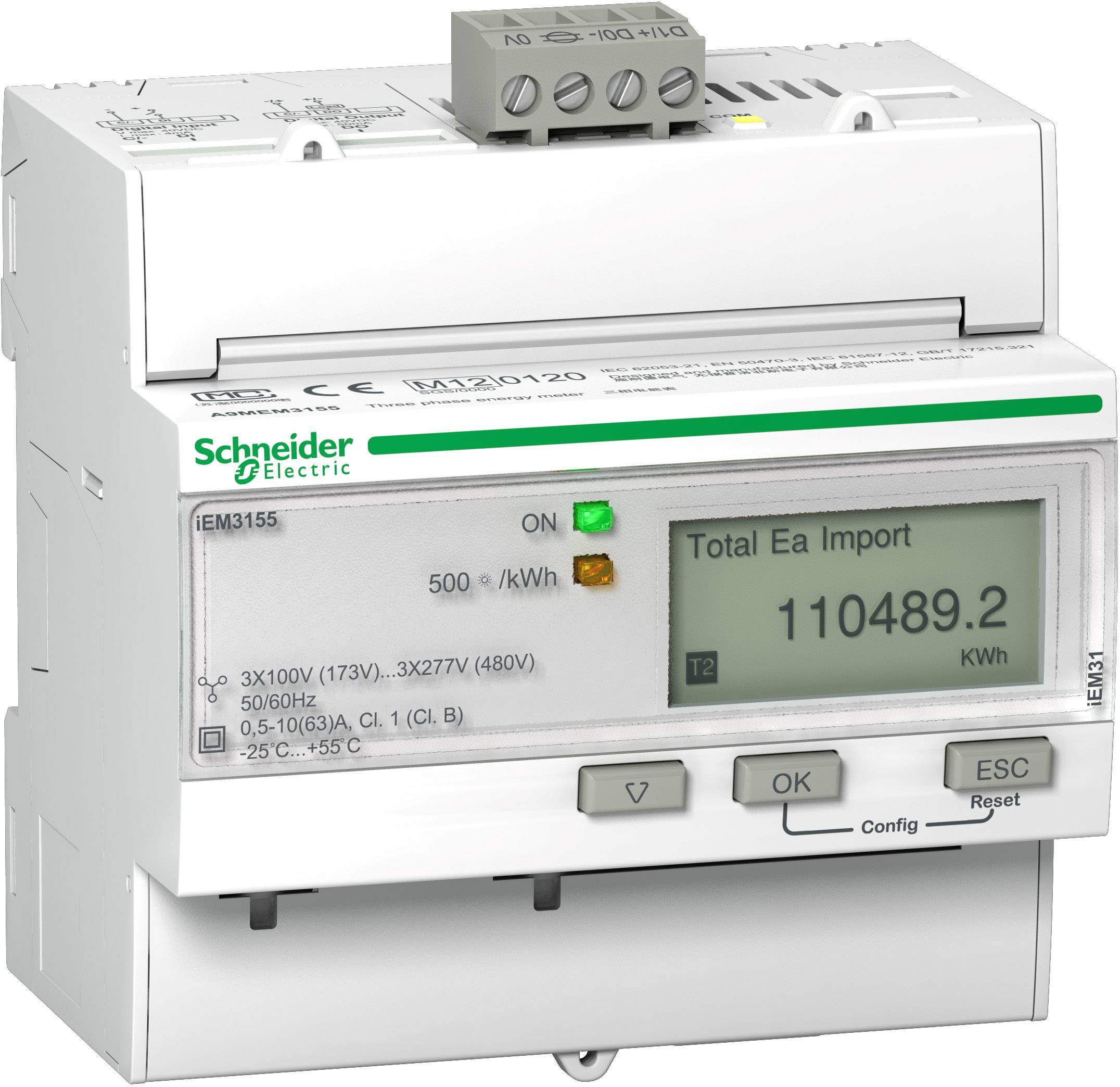Schneider Electric A9MEM3155 A9MEM3155 Licznik prądu E cyfrowy 63 A Zezwolenie MID: tak 1 szt. - obrazek 1