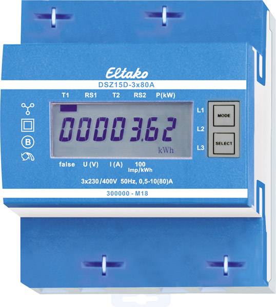 Eltako DSZ15D-3x80A MID 28380015 Licznik prądu trójfazowy cyfrowy 80 A Zezwolenie MID: tak 1 szt. - obrazek 1