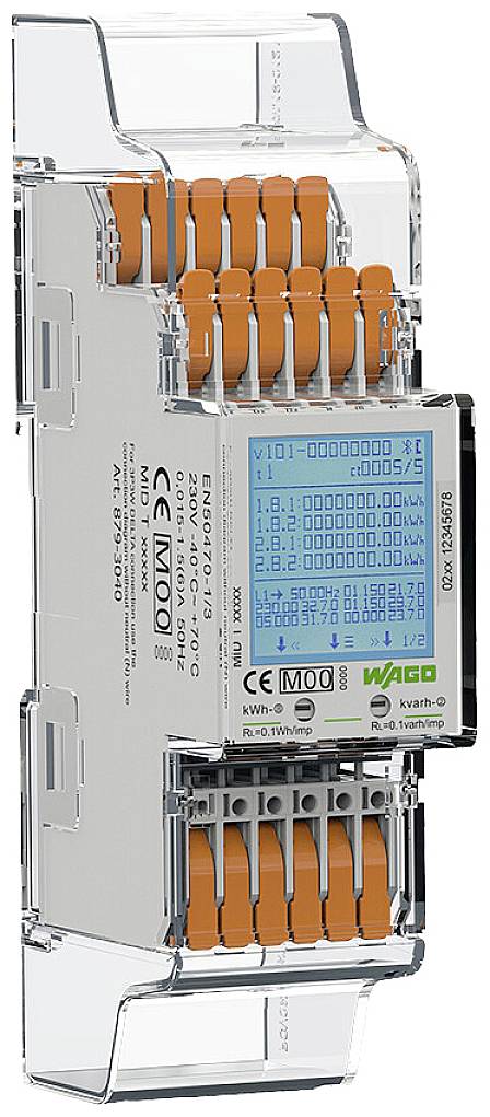 WAGO 879-3040 879-3040 Licznik prądu trójfazowy cyfrowy Zezwolenie MID: tak 1 szt. - obrazek 1