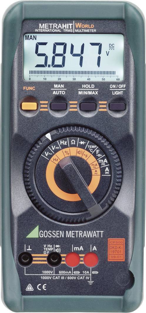 Gossen Metrawatt METRAHIT WORLD Multimetr Kalibracja (DAkkS) cyfrowy CAT III 1000 V, CAT IV 600 V Wyświetlane liczby: 60