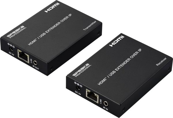 SpeaKa Professional SP-HDE-350 HDMI przez kabel sieciowy RJ45 Funkcja KVM (klawiatura, mysz, klawiatura) 150 m