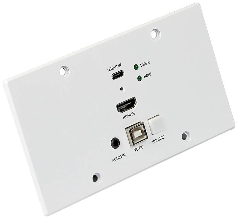 LINDY Cat.6 HDMI 4K60 & Type C HDBaseT EU Wall Plate KVM Extender HDMI, USB-C®, USB 2.0 Rozszerzenie HDBaseT przez kabel - obrazek 1