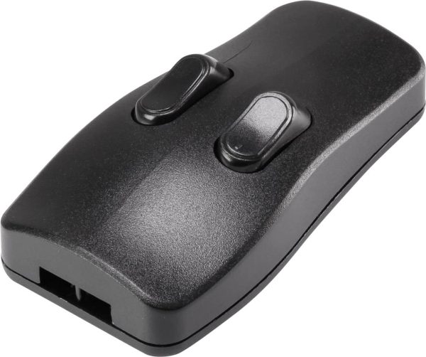TRU COMPONENTS Przełącznik przewodowy czarny 2 x wył/wł 2 A 1 szt.