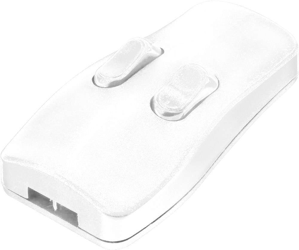 TRU COMPONENTS Przełącznik przewodowy biały 2 x wył/wł 2 A 1 szt. - obrazek 1