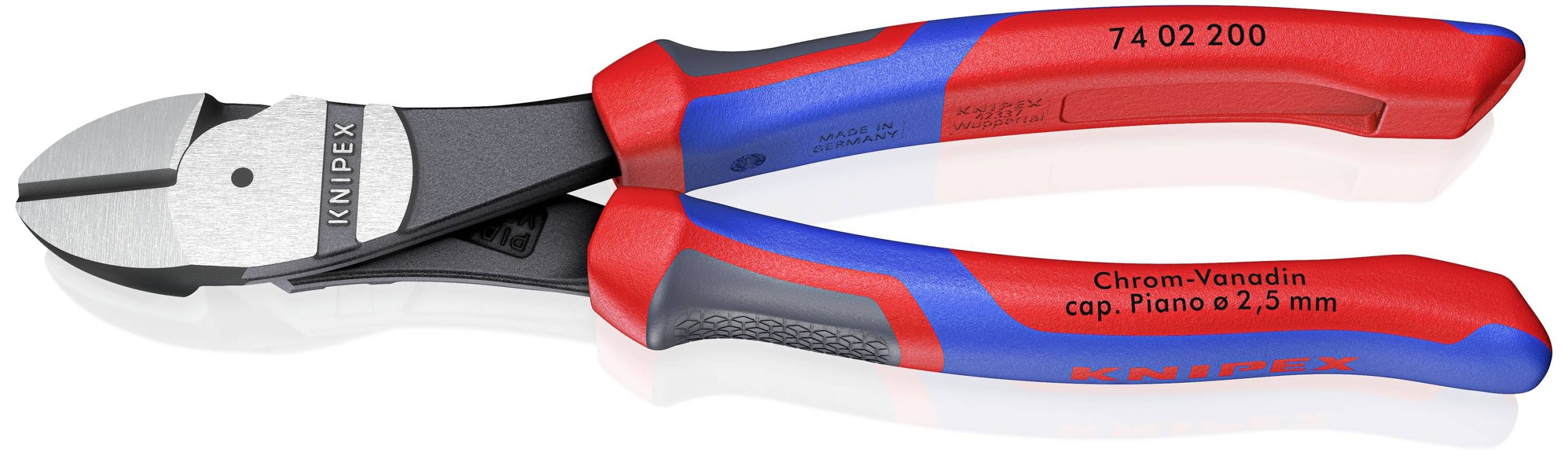 Szczypce boczne wzmocnione Knipex 74 02 200, 200 mm, 64 HRC, do warsztatu - obrazek 1