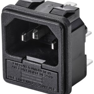 TRU COMPONENTS TC-10088372 Złącze męskie IEC C14 złącze męskie do wbudowania pionowego Łączna ilość styków: 3 10 A czarn TRU COMPONENTS TC-10088372 Złącze męskie IEC C14 złącze męskie do wbudowania pionowego Łączna ilość styków: 3 10 A czarn