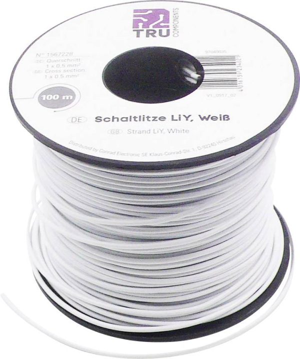 TRU COMPONENTS 1567228 Przewód linka LiY, 1 x 0.50 mm², 100 m