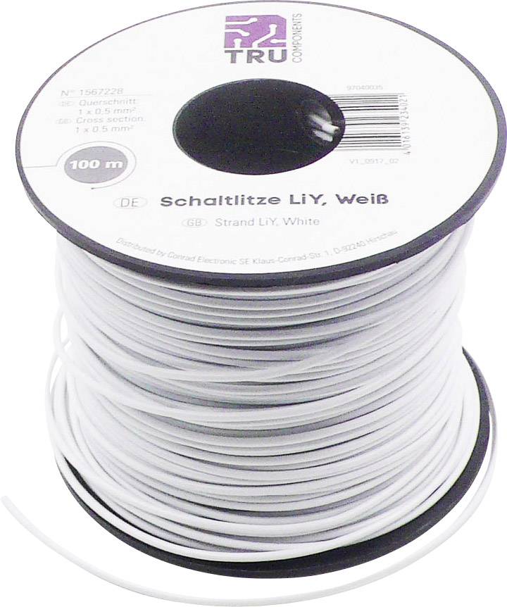TRU COMPONENTS 1567228 Przewód linka LiY, 1 x 0.50 mm², 100 m - obrazek 1