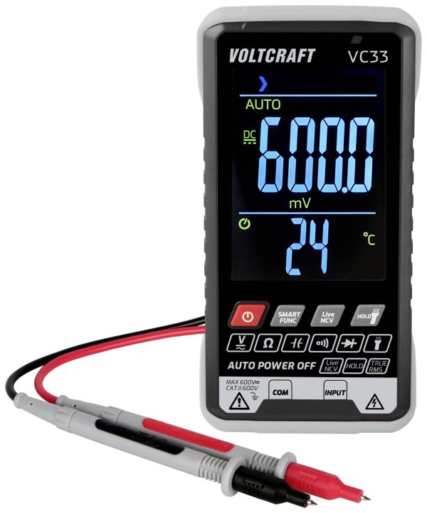 VOLTCRAFT VC33 Multimetr Kalibracja (ISO) cyfrowy CAT III 600 V Wyświetlane liczby: 5999