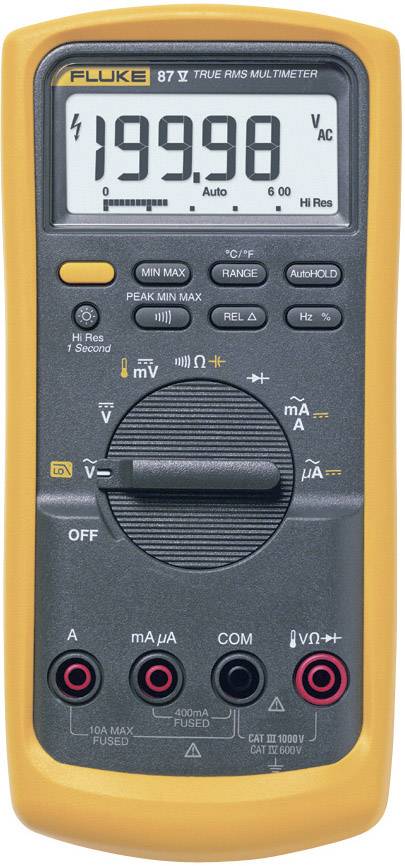 Fluke 87V/EUR Multimetr Kalibracja (DAkkS) cyfrowy CAT III 1000 V, CAT IV 600 V Wyświetlane liczby: 20000 - obrazek 1