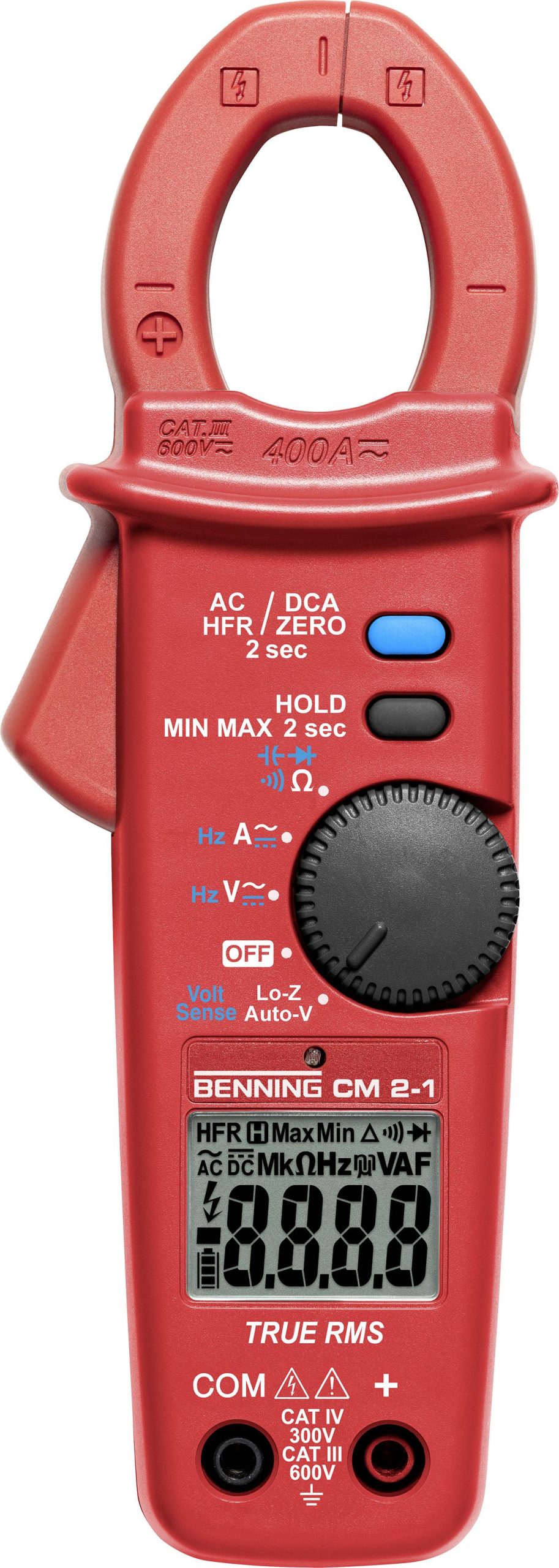 Miernik cęgowy Benning CM 2-1 044689, CAT IV 300 V, CAT III 600 V, 100 µV - 600 V, 10 mA - 400 A - obrazek 1