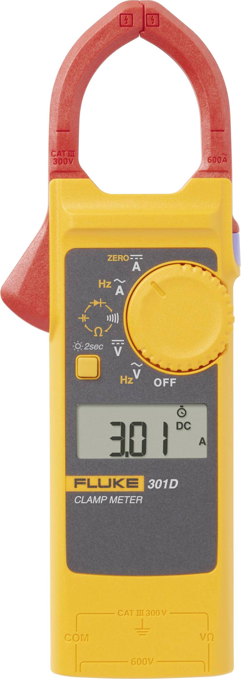 Fluke 301D/EUR Miernik cęgowy cyfrowy CAT III 300 V Wyświetlane liczby: 6000 - obrazek 1