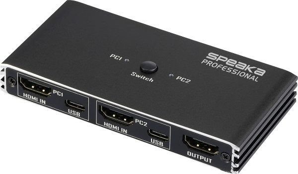 Przełącznik HDMI, HDMI SpeaKa Professional SP-13724436, 3840 x 2160 Pixel, Ilość przełączalnych PC: 2