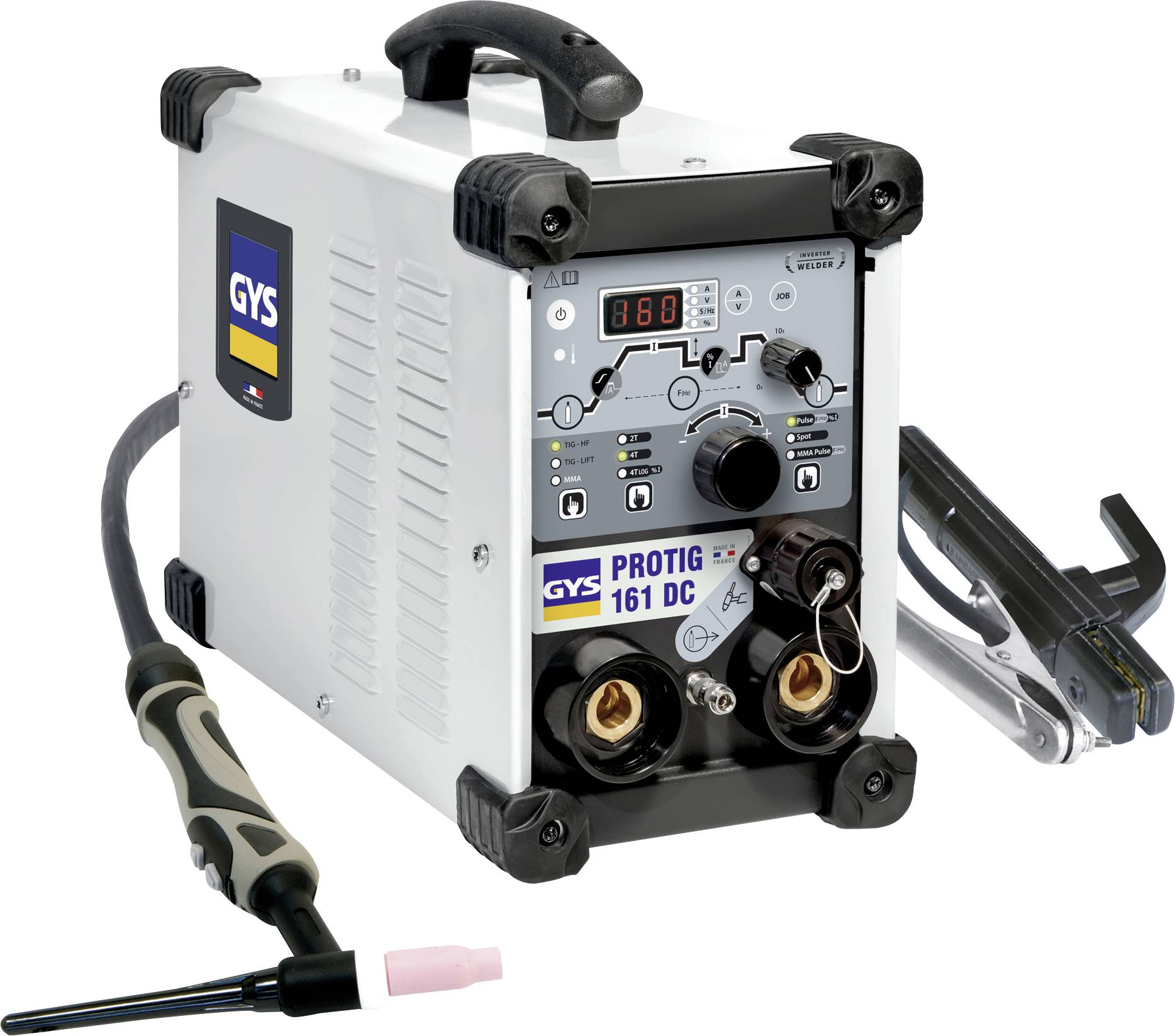 GYS PROTIG 161 DC (inkl. TIG17DB-4m + E-Hand-Set) Spawarka TIG 10 - 160 A - obrazek 1