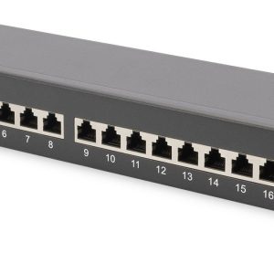 Digitus DIGITUS – CAT 6, Klasse E Patch Panel 16 Portów Patchpanel 483 mm (19″) CAT 6 1 U wielobarwny Zamontowany