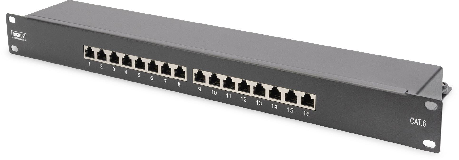 Digitus DIGITUS - CAT 6, Klasse E Patch Panel 16 Portów Patchpanel 483 mm (19") CAT 6 1 U wielobarwny Zamontowany - obrazek 1