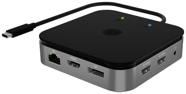 Stacja dokująca USB4® ICY BOX IB-DK408-C41 z funkcją ładowania, obsługuje 8K@30Hz (1x) / 4K@30Hz (2x), zasilanie USB-C®