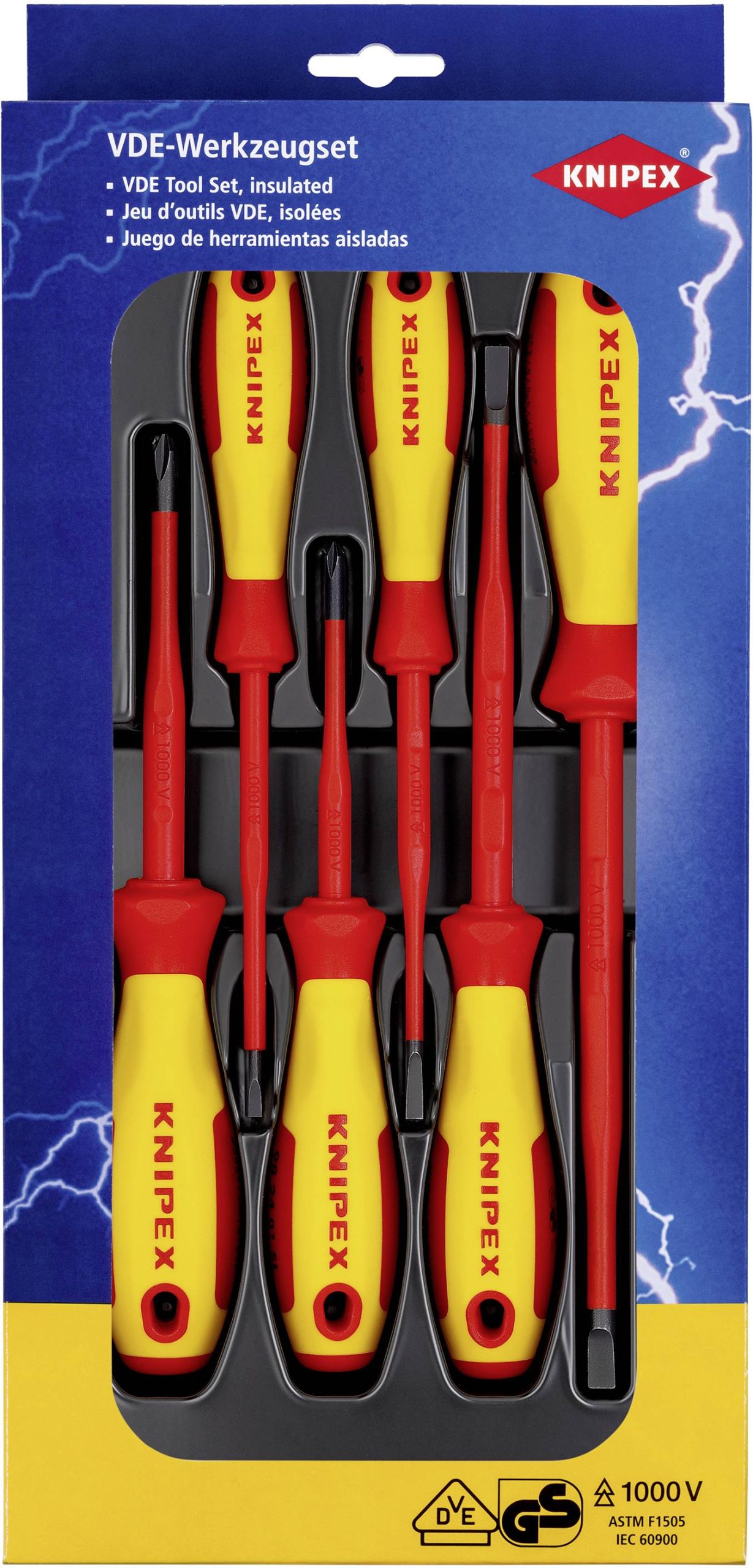 Knipex VDE Zestaw wkrętaków 6 szt. płaski, krzyżakowy Phillips - obrazek 1