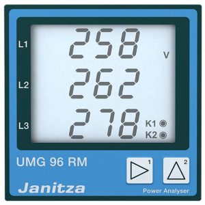 Wskaźnik panelowy cyfrowy Janitza UMG96RM-E 6-kanałowy analizator sieci UMG96RM-E, Ethernet, z pomiarem RCM Wskaźnik panelowy cyfrowy Janitza UMG96RM-E 6-kanałowy analizator sieci UMG96RM-E, Ethernet, z pomiarem RCM
