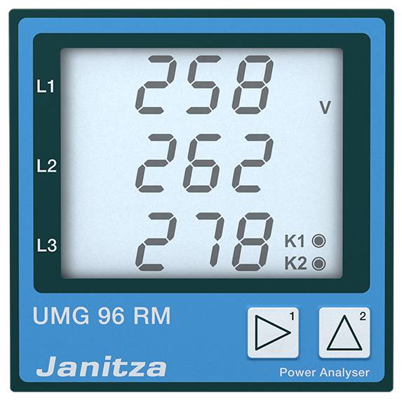 Wskaźnik panelowy cyfrowy Janitza UMG96RM-E 6-kanałowy analizator sieci UMG96RM-E, Ethernet, z pomiarem RCM