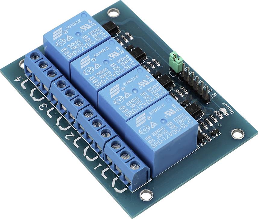 Moduł przekaźnikowy poczwórny 12V TRU COMPONENTS TC-9001288 - obrazek 1