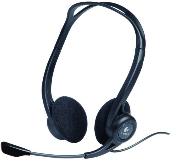 Logitech PC 960 Słuchawki nauszne przewód stereo czarny redukcja szumów mikrofonu regulacja głośności, wyciszenie mikrof