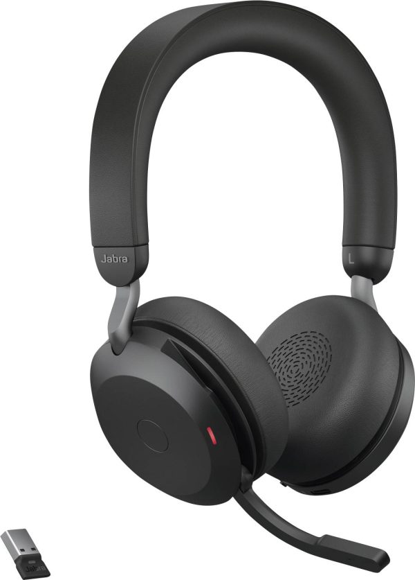 Jabra Evolve2 75 Słuchawki nauszne Bluetooth, przewód stereo czarny redukcja szumów mikrofonu regulacja głośności, wycis