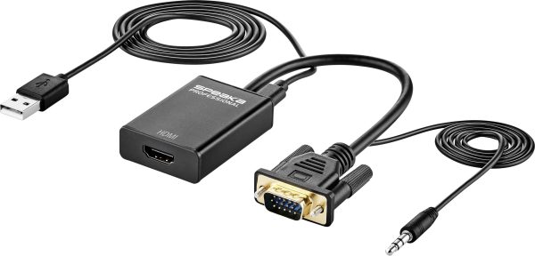 konwerter VGA, HDMI SpeaKa Professional SP-12111624, [1x złącze męskie VGA, złącze męskie jack 3,5 mm – 1x złącze żeński