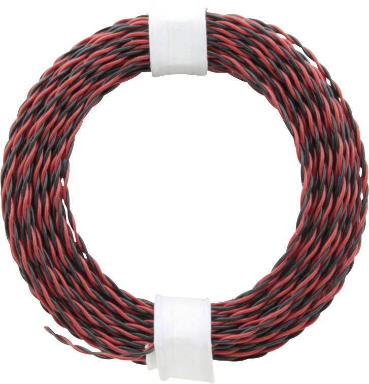 Przewód linka Donau Elektronik 210-10, 2 x 0.04 mm² + 2 x 0.04 mm², czerwony/czarny, 10 m - obrazek 1