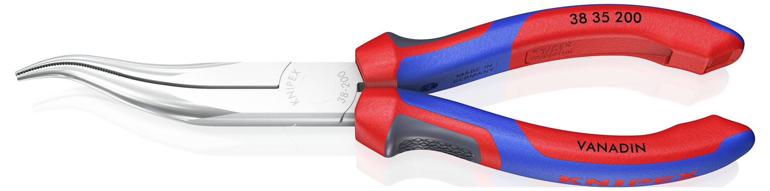 Knipex 38 35 200 dla elektroników i mechaników Szczypce płaskie, okrągłe proste 200 mm - obrazek 1