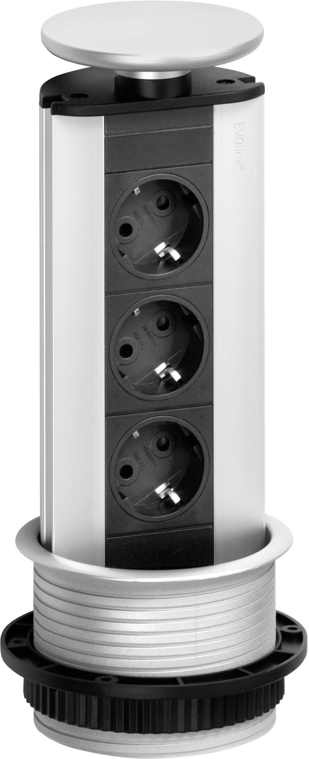 Wieża z gniazdami zasilania EVOline EVOLINE®PORT 3fach 93100001, złącze bezpieczne, Ilość gniazdek: 3 - obrazek 1