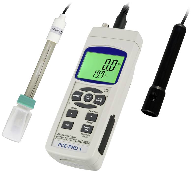 Konduktometr PCE Instruments, zasolenie, temperatura, wartość pH, cząstki rozpuszczone (TDS), przewodność, redox (ORP), - obrazek 1