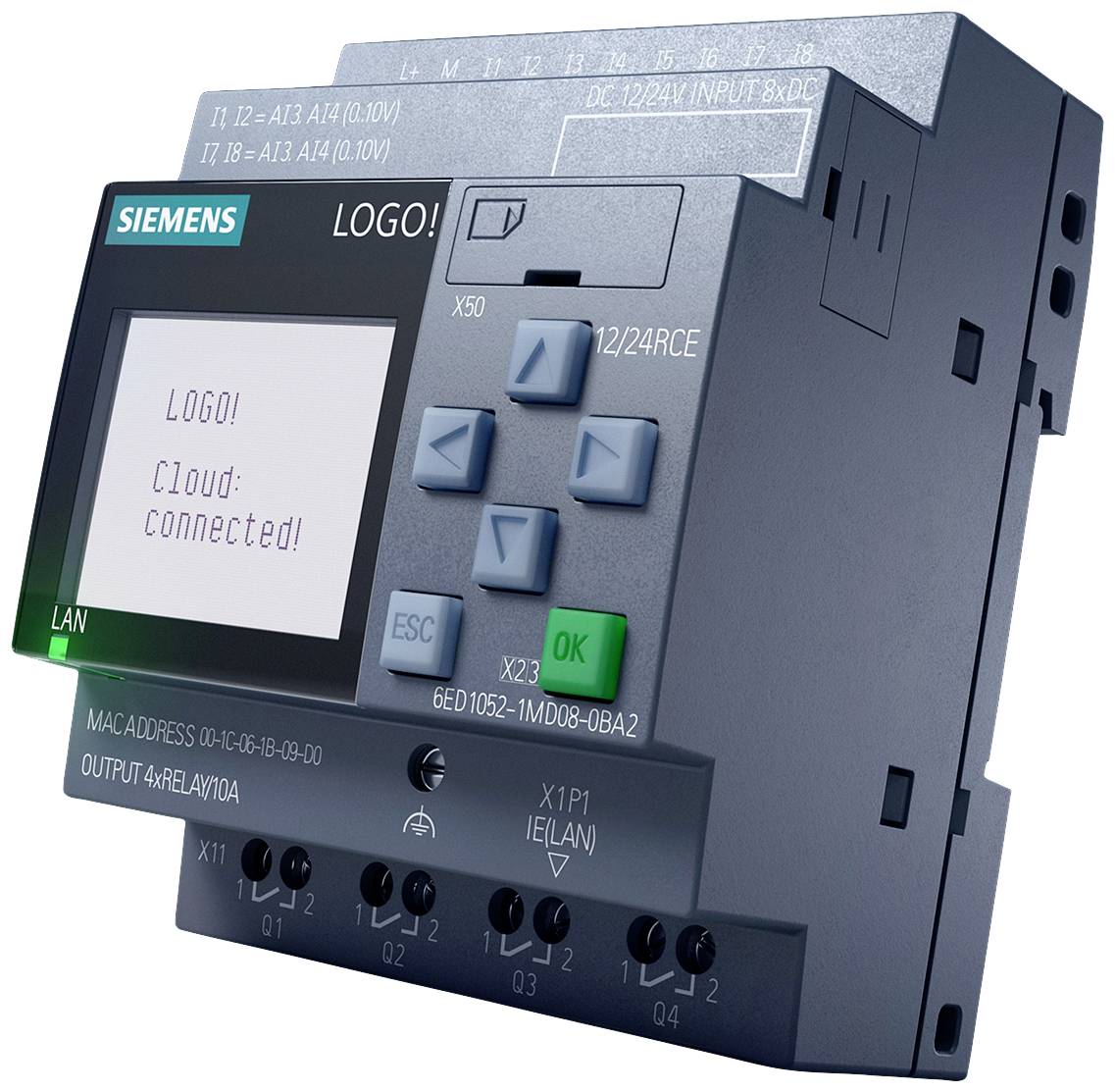 Siemens 6ED1052-1MD08-0BA2 Moduł sterujący PLC 12 V/DC, 24 V/DC - obrazek 1