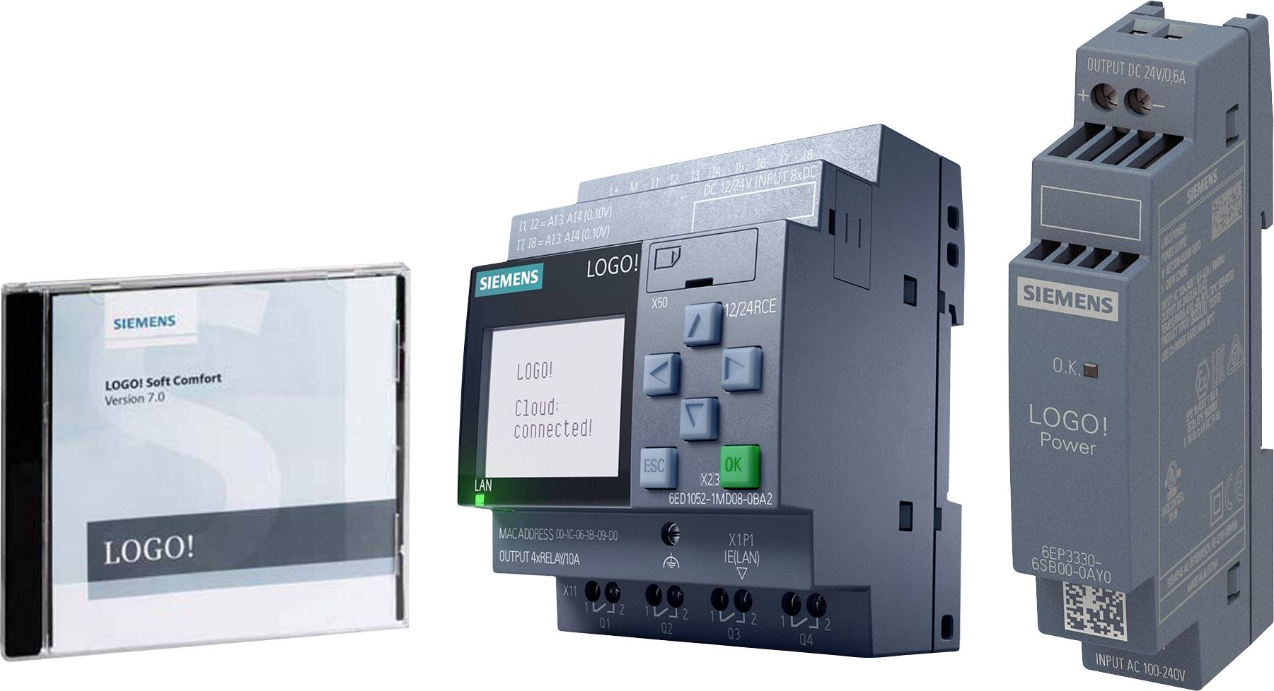 Siemens LOGO! Starter Kit 12/24RCE Zestaw startowy PLC 24 V/DC - obrazek 1