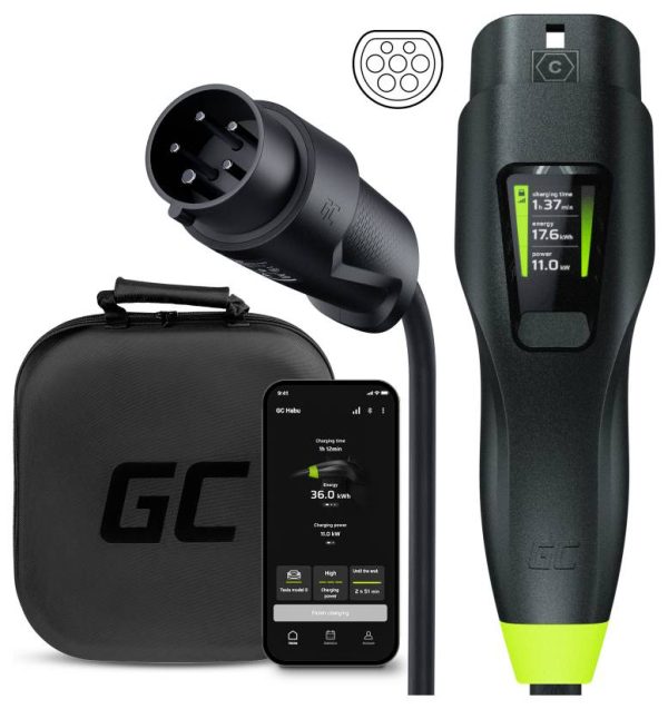 Stacja ładowania samochodów elektrycznych Green Cell Habu EV, GC-EVGC01, Typ 2, 11 kW, 7 m