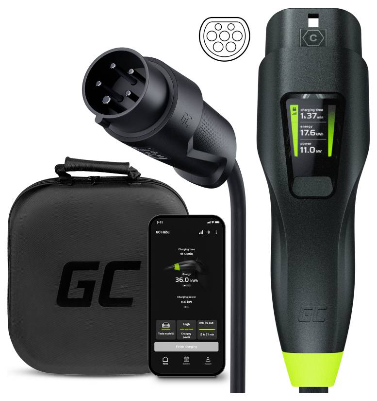 Stacja ładowania samochodów elektrycznych Green Cell Habu EV, GC-EVGC01, Typ 2, 11 kW, 7 m - obrazek 1