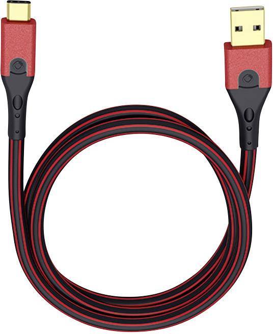 Oehlbach Kabel USB USB 3.2 Gen1 Złącze męskie USB-A, Złącze męskie USB-C® 3.00 m czerwony/czarny styki pozłacane 9443